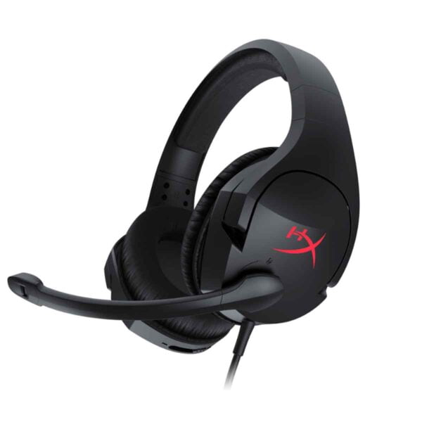 auricular hyperx cloud stinger negro en un fondo blanco